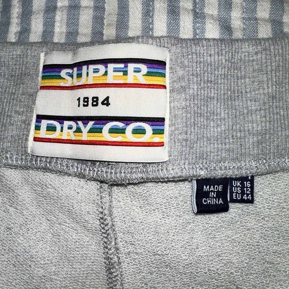 SUPERDRY CO  Rainbow Short Shorts Size 12 Gray  Carly Carnival - Picture 7 of 12